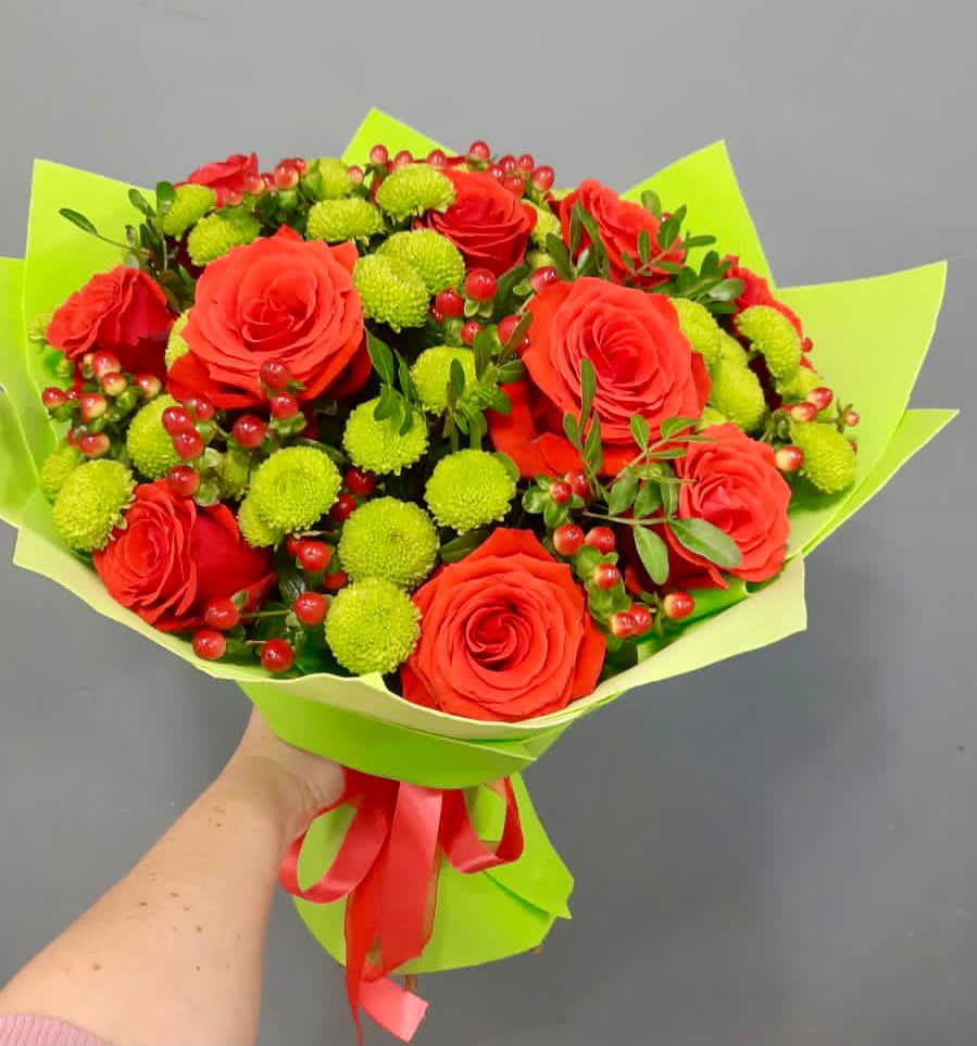 Букет цветов из: Хризантемы и Розы в Дюртюли