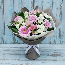 Букет цветов из:  Герберы, Альстромерии и Хризантемы #REPLACE_PRED# Дюртюли