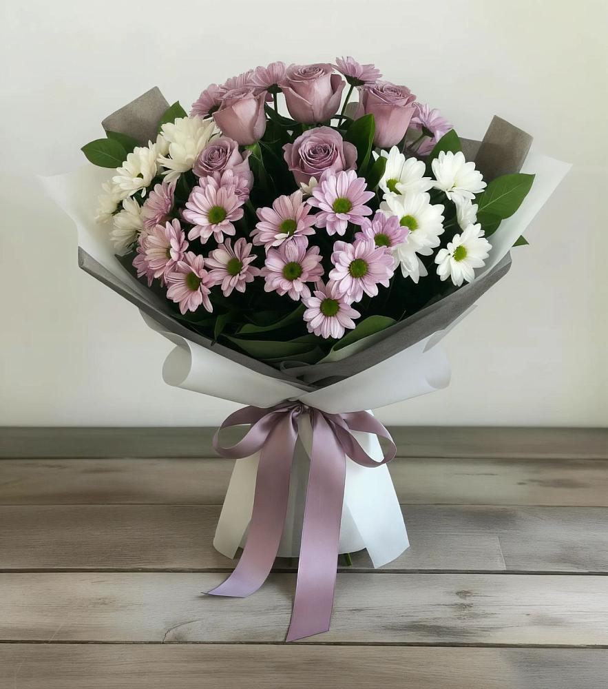 Букет цветов из: Хризантемы и Розы в Дюртюли