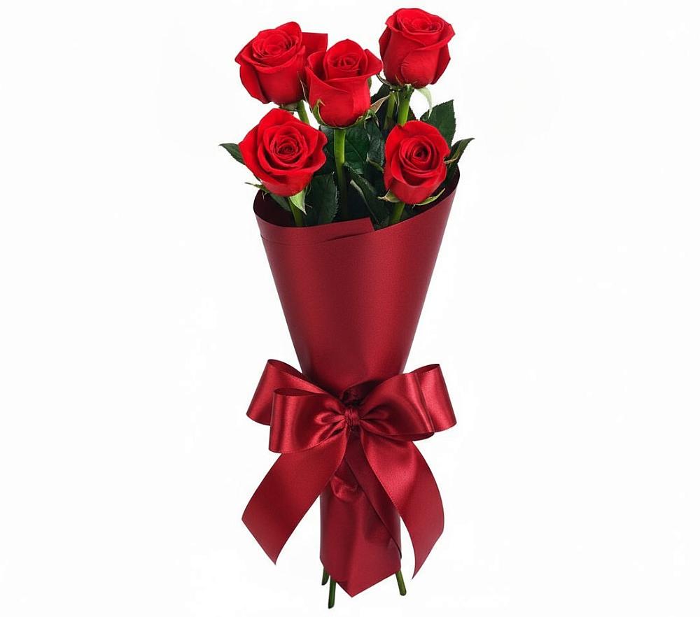 Букет 5 Красных роз Эдлесс Лав в Дюртюли