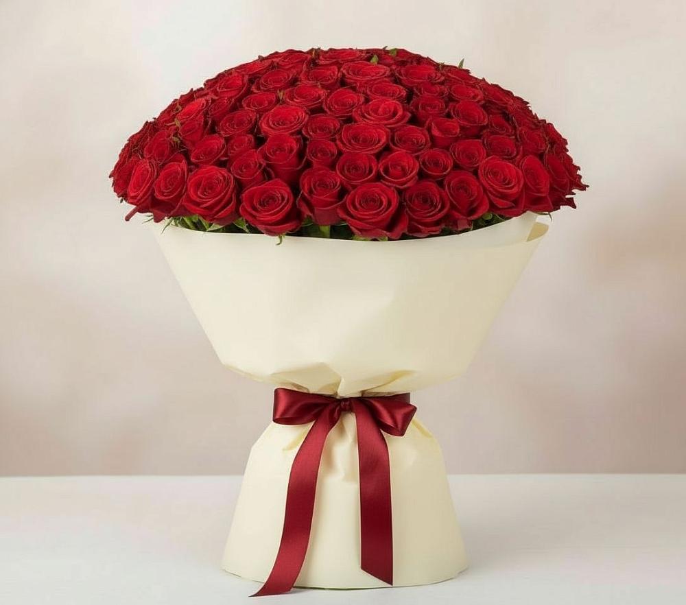 Букет 101 Красная роза Милано в Дюртюли