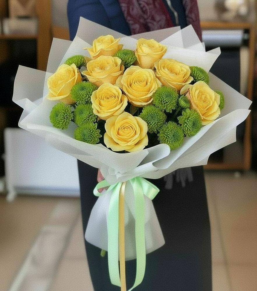 Букет цветов из: Хризантемы и Розы в Дюртюли