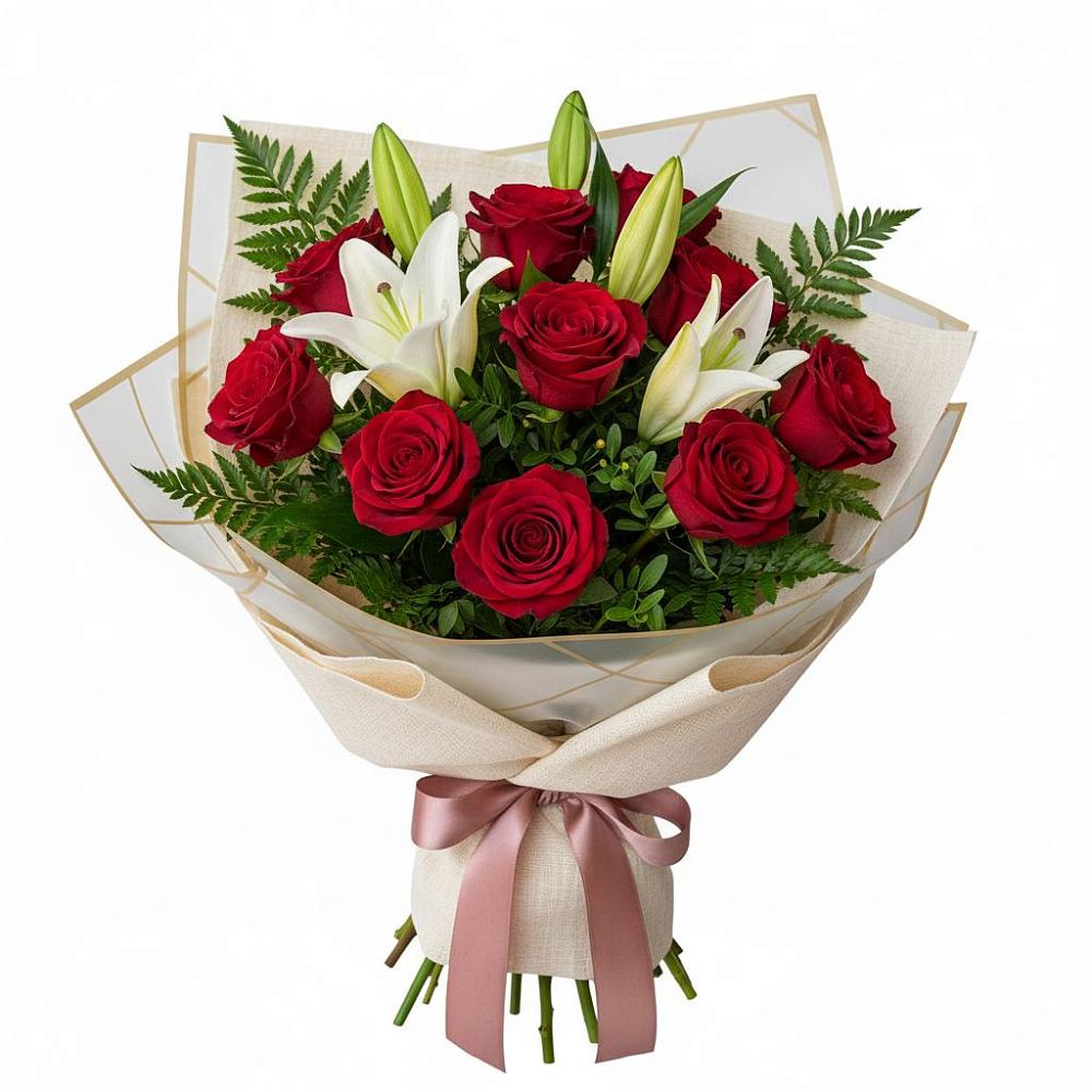 Букет цветов из: Лилии и Розы в Дюртюли