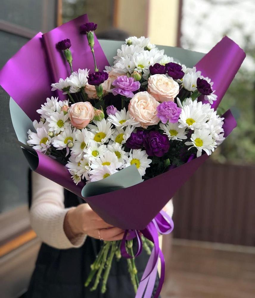 Букет цветов из: Хризантемы, Гвоздики и Розы в Дюртюли