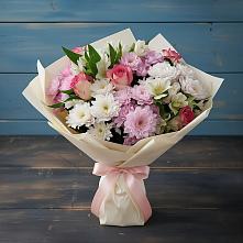 Букет цветов из:  Хризантемы, Альстромерии и Розы в Дюртюли