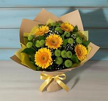 Букет цветов из:  Герберы и Хризантемы в Дюртюли