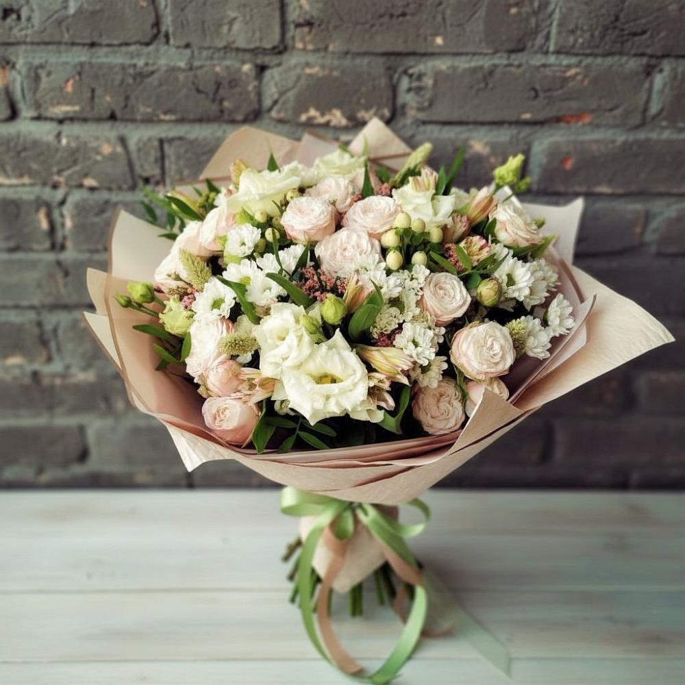 Букет цветов из: Альстромерии, Розы и Хризантемы в Дюртюли