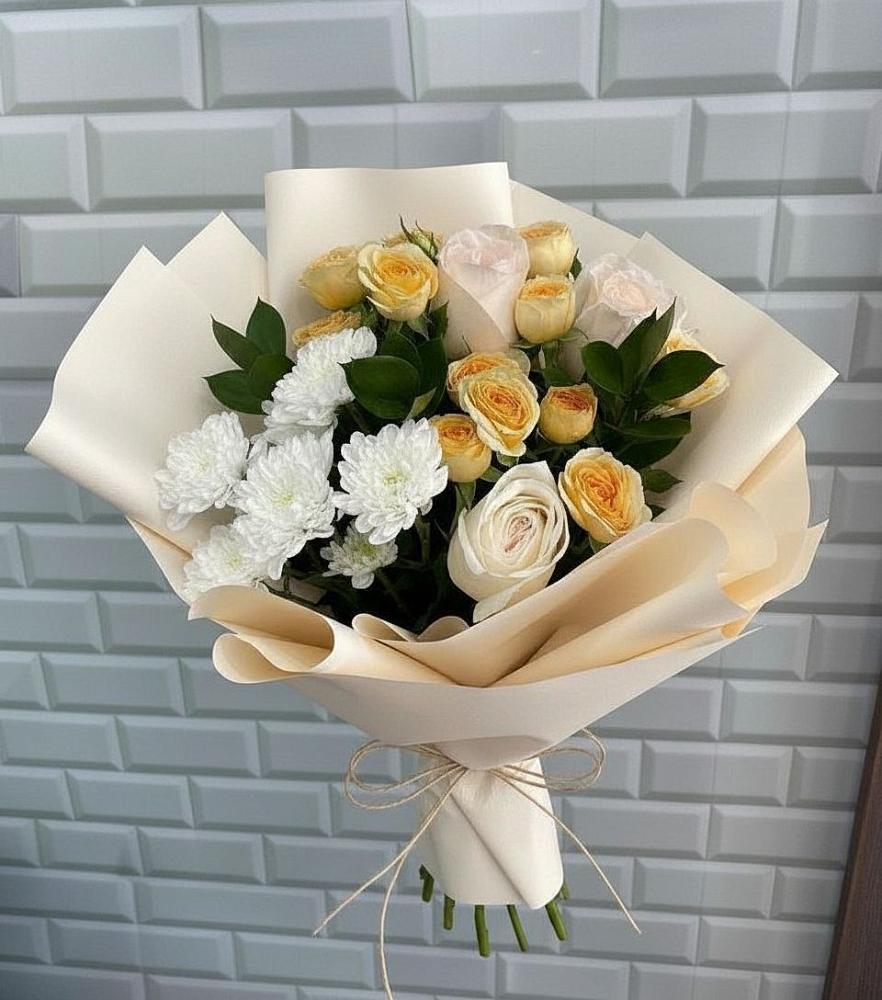 Букет цветов из: Розы и Хризантемы в Дюртюли