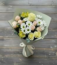 Букет цветов из:  Альстромерии, Розы и Хризантемы в Дюртюли