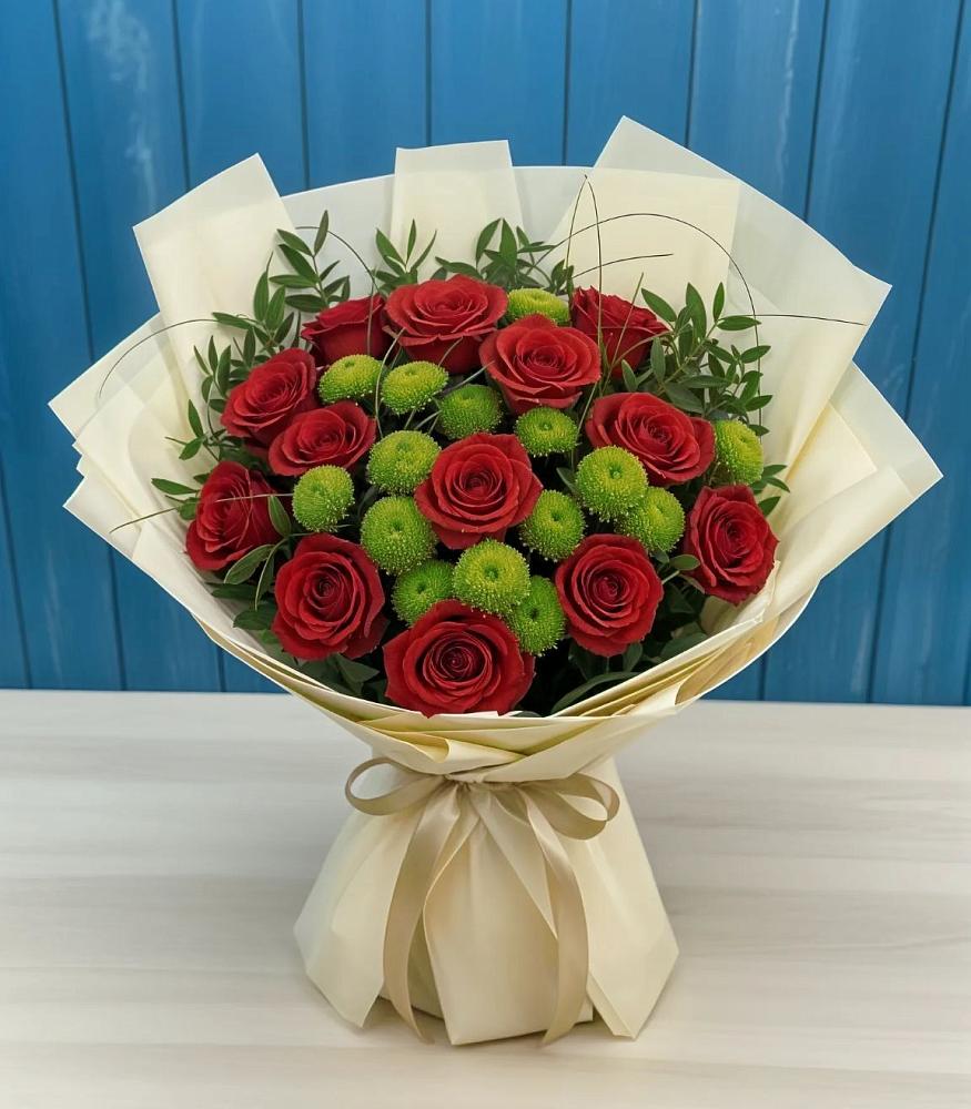 Букет цветов из: Розы и Хризантемы в Дюртюли