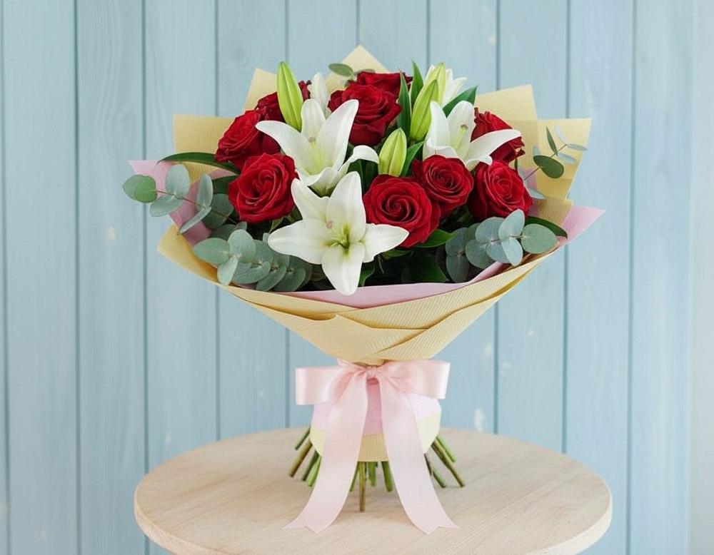 Букет цветов из: Лилии и Розы в Дюртюли